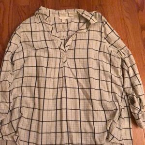 White, Black & Silver Maternity Flannel